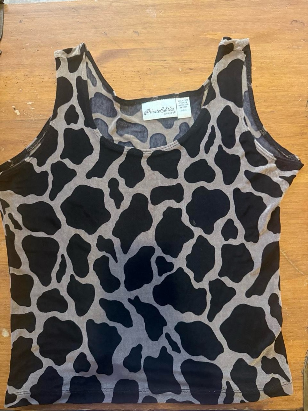 Vintage Chico’s Private Edition Animal Print Tank Top Size 1
